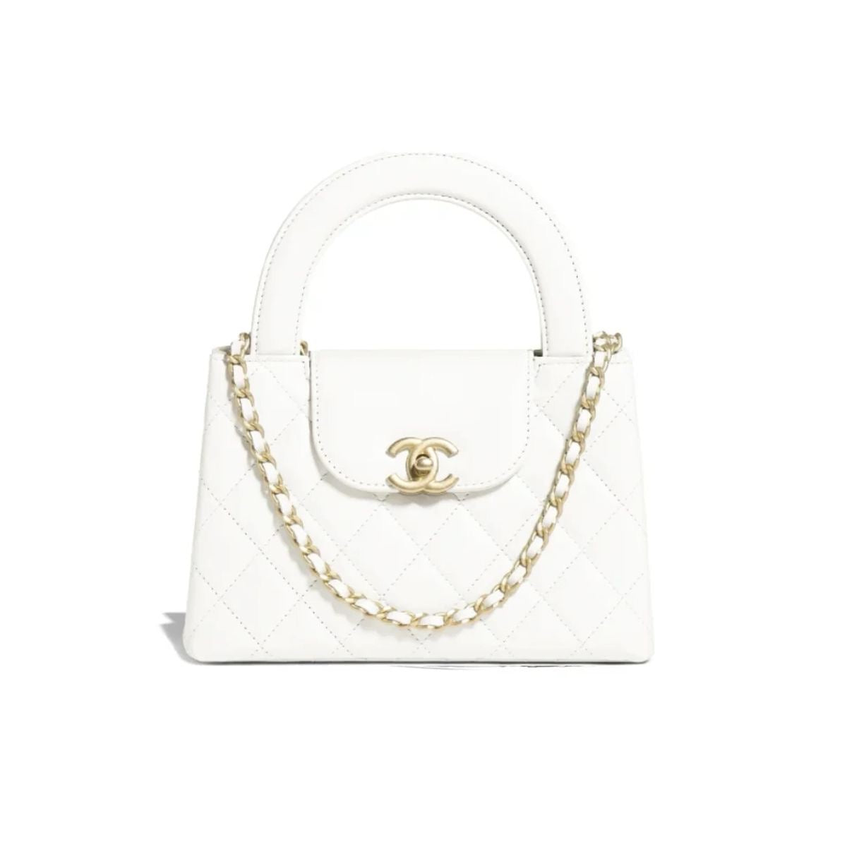 CHNL White Mini Kelly Calfskin