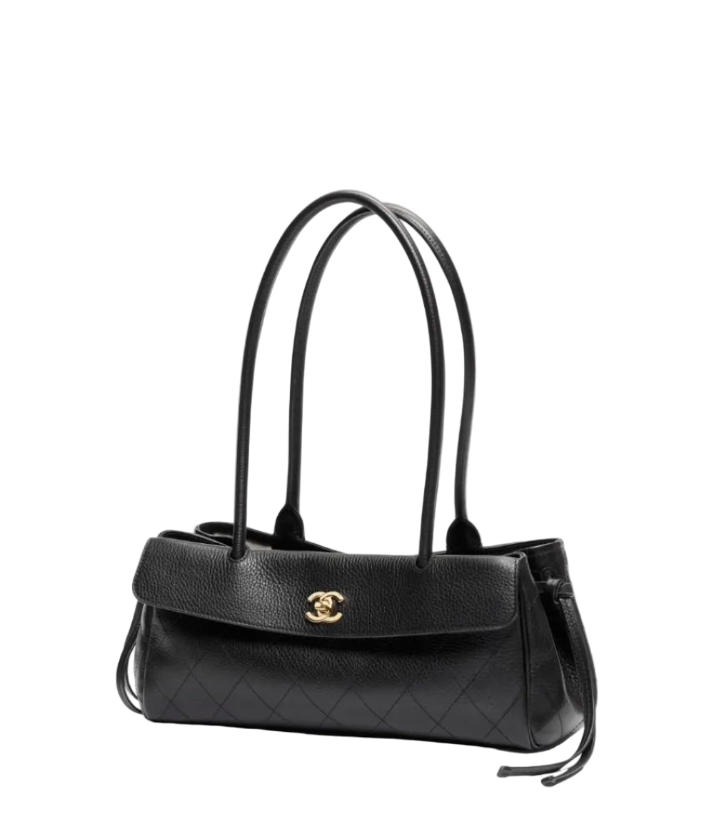 CHNL Black Small Shopping Calfskin